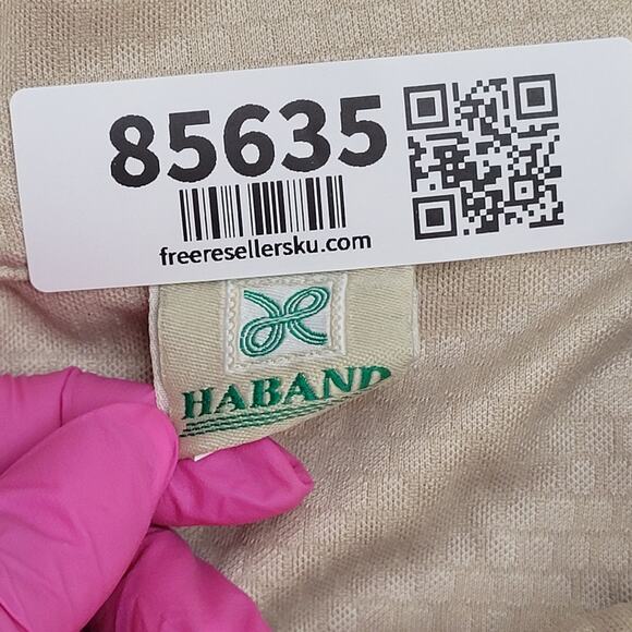 Vintage 90s Haband Textured Sweatshirt XL 24x26 Beige Blank Preppy - Picture 5 of 11